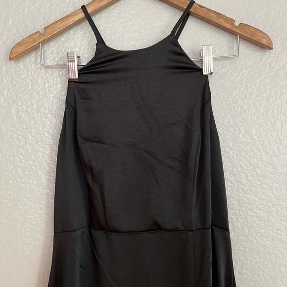 NWOT Make it Elegant Black Satin Strappy Maxi Dress - Picture 4 of 9
